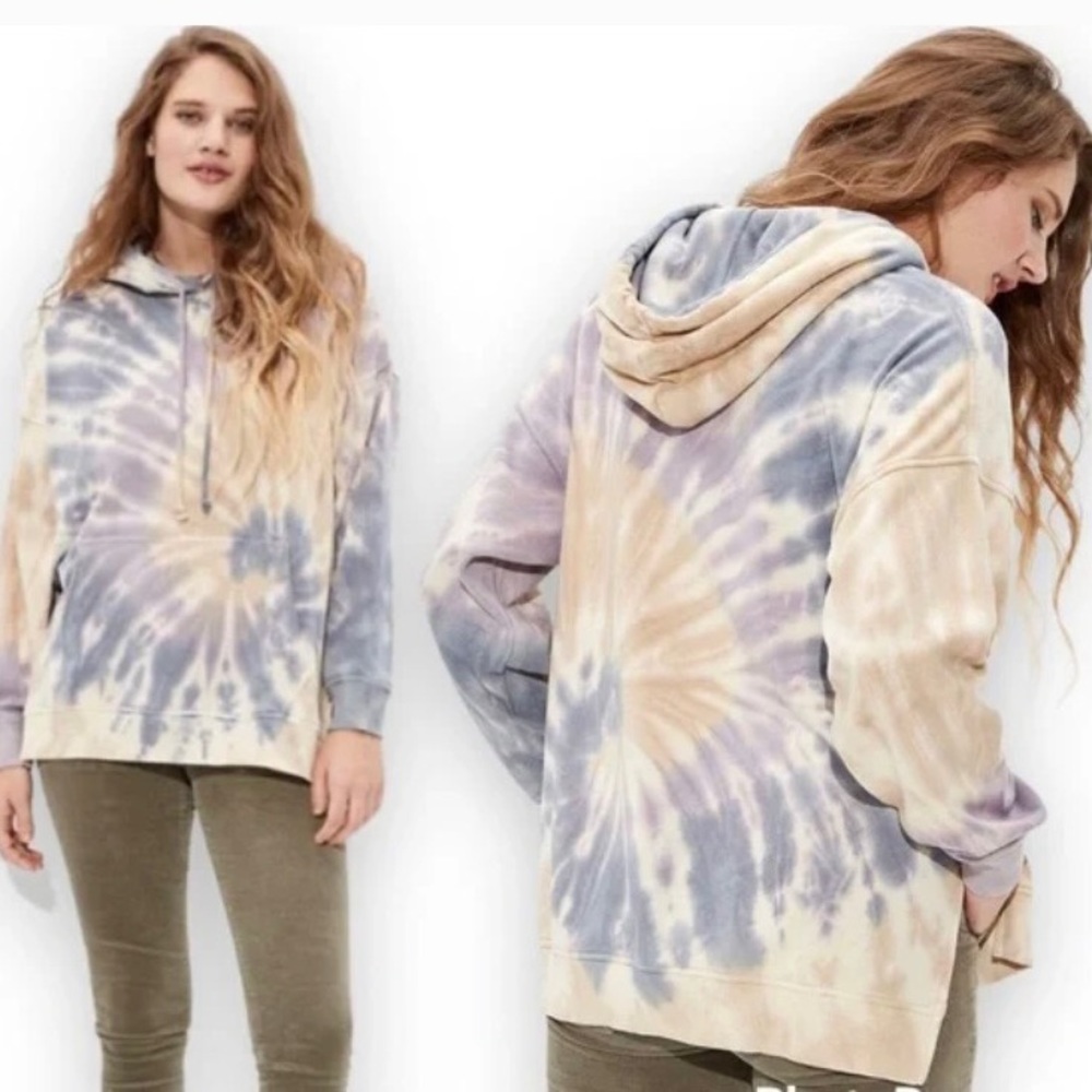 American Eagle Ahh-Mazingly Soft Jegging Fit Hoodie Small Oversized Tie Dye Cozy
